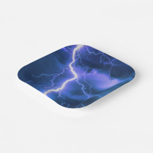Shocking Lightning Strike  Paper Plate