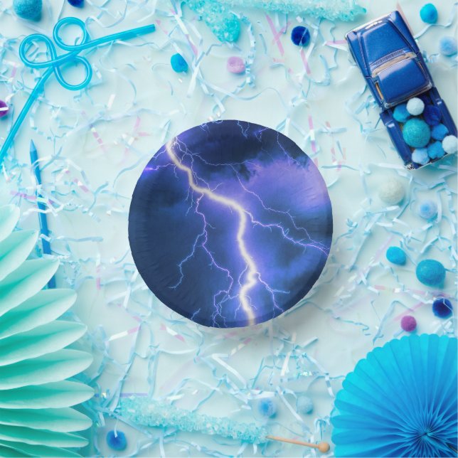 Shocking Lightning Strike  Paper Plate (Party)