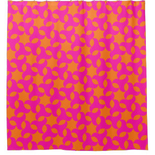 Shocking Pink and Orange Islamic Geometric Pattern