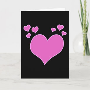 Shocking Pink & Black Valentine's Day Card