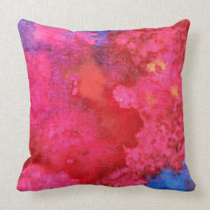 Shocking Pink hot contemporary abstract Throw Pillow