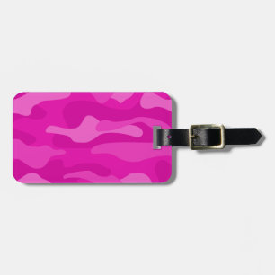 Shocking Pink Monocolor Camo Luggage Tag