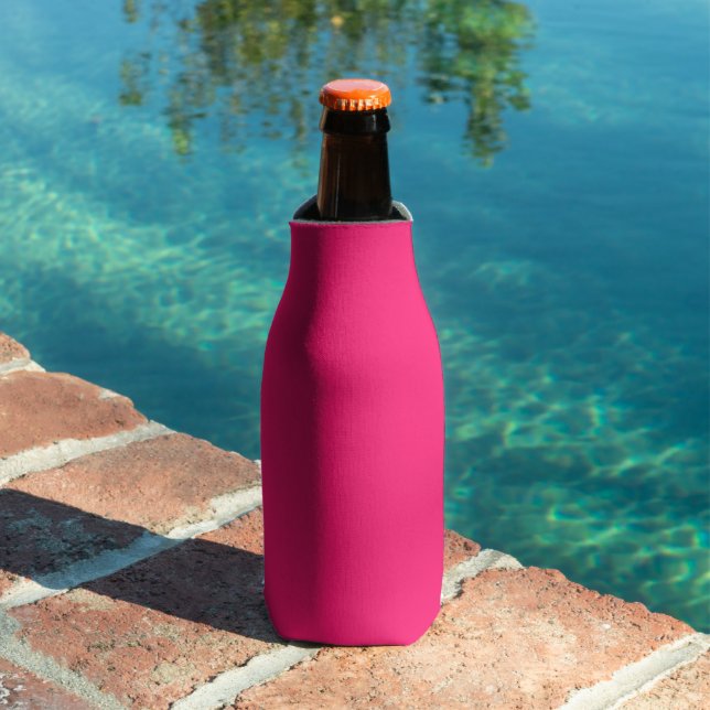 Shocking Pink Solid Colour Customize It Bottle Cooler (In Situ Pool)