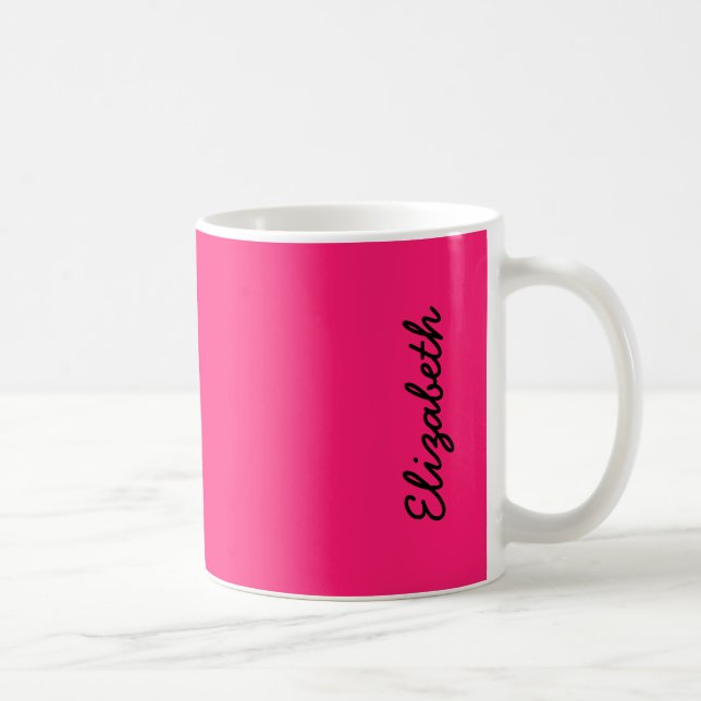 Shocking Pink Solid Colour Customize It Coffee Mug (Right)