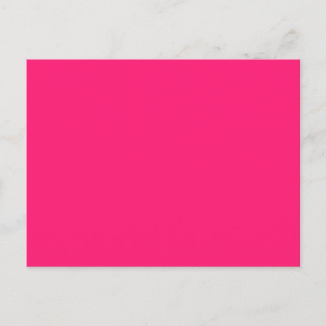 Shocking Pink Solid Colour Customize It Postcard (Front)