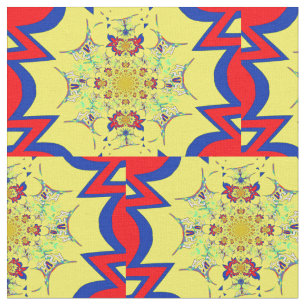 Shocking Red Beautiful Blue Classic Creamy design Fabric