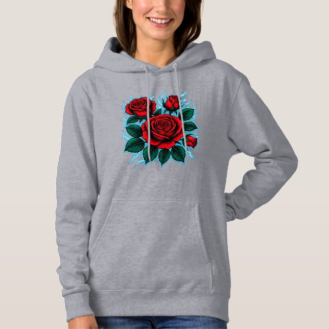 Shocking Roses Women's  Hoodie (Front)