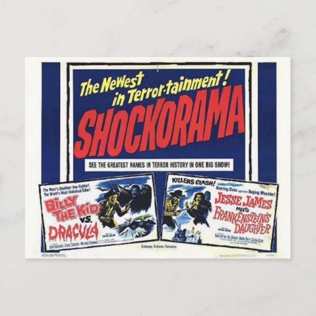 Shockorama double dracula mfrankenstein postcard (Front)
