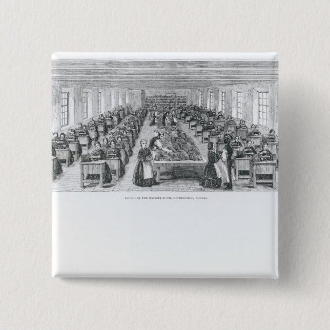 Shoe Factory 2 Inch Square Button (Front)