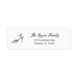 Shoe High Heel Illustration Return Address Label