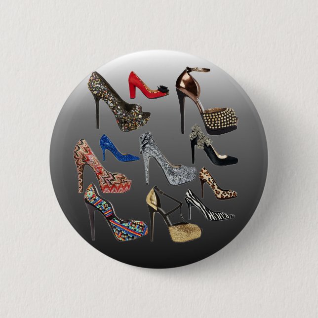 Shoe High Heels Collage Customize 2 Inch Round Button (Front)
