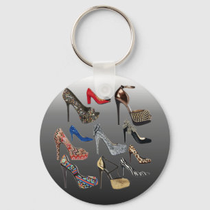 Shoe High Heels Collage Customize Keychain