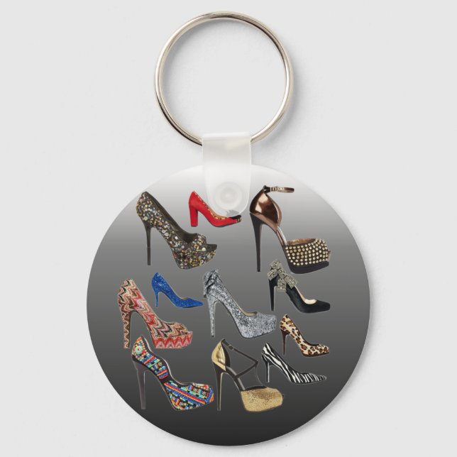 Shoe High Heels Collage Customize Keychain (Front)