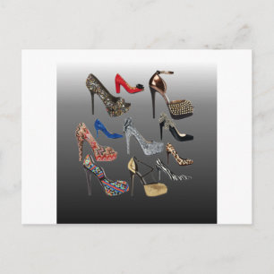 Shoe High Heels Collage Customize Postcard