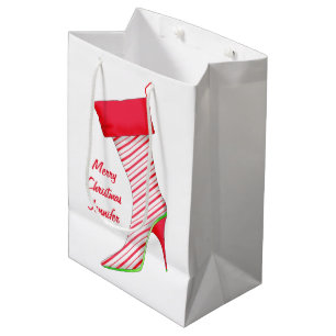 Shoe Lover Name Personalized Christmas Stocking Medium Gift Bag