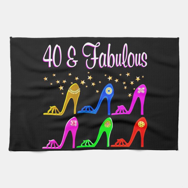 SHOE LOVING 40 YEAR OLD KITCHEN TOWEL (Horizontal)