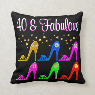 SHOE LOVING 40 YEAR OLD THROW PILLOW