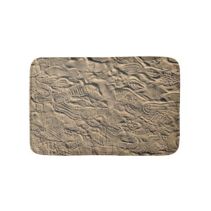 Shoe Prints in The Sand Bath Mat