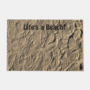 Shoe Prints in the Sand Doormat