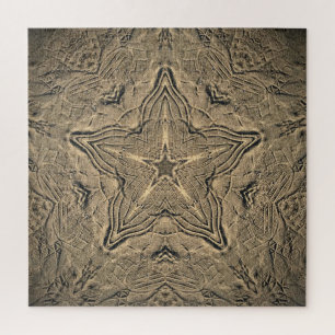 Shoe Prints in the Sand Mandala Jigsaw Puzzle