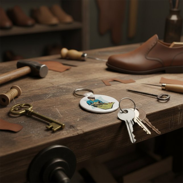 Shoe Repair Cobbler Vintage Shoemaker Keychain (Creator Uploaded)