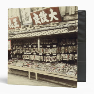 Shoe shop in Kyoto, c.1890 (hand-coloured photo) Binder