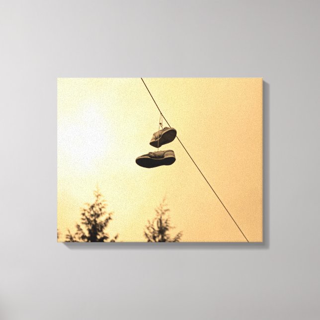 Shoe tossing canvas print (Front)