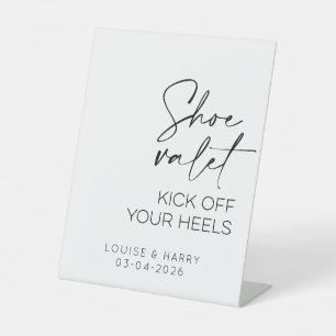 Shoe Valet Beach Wedding Pedestal Sign