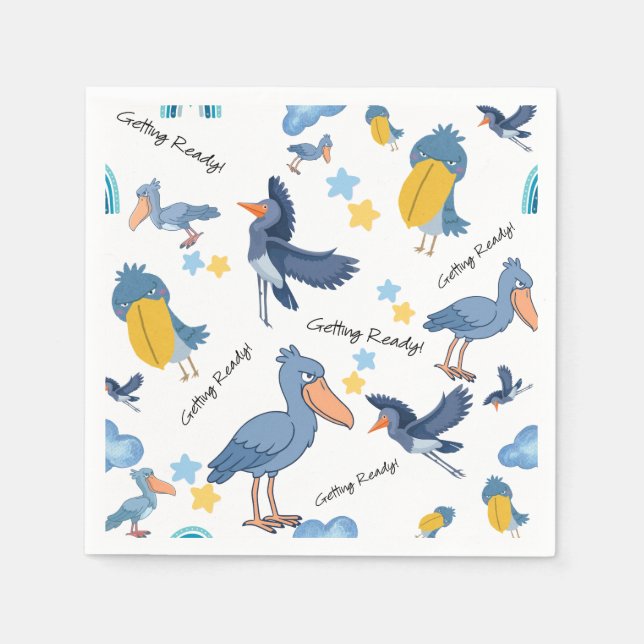 Shoebill Baby Shower Napkins (Front)