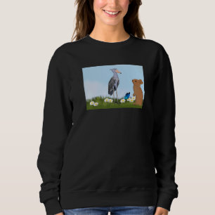 Shoebill Bird Bunny Spring Birdwatcher Animal Biol Sweatshirt