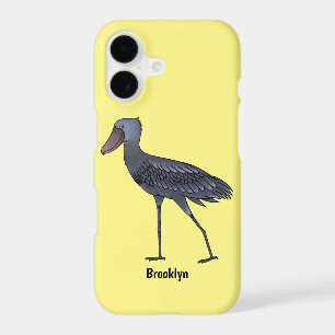 Shoebill bird cartoon illustration