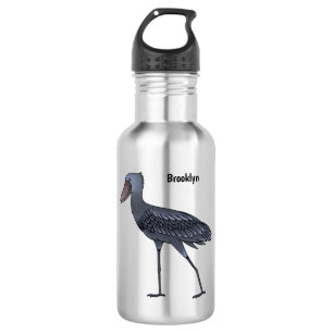 Shoebill bird cartoon illustration 532 ml water bottle
