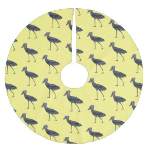 Shoebill bird cartoon illustration brushed polyester tree skirt