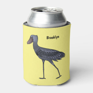 Shoebill bird cartoon illustration can cooler