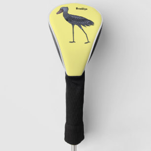 Shoebill bird cartoon illustration  golf head cover