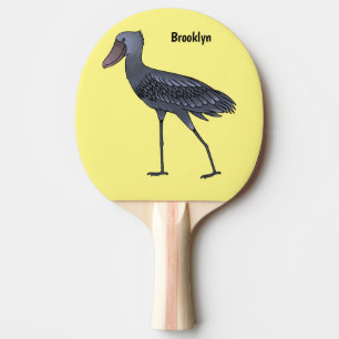 Shoebill bird cartoon illustration  ping pong paddle