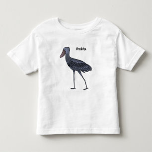 Shoebill bird cartoon illustration toddler t-shirt