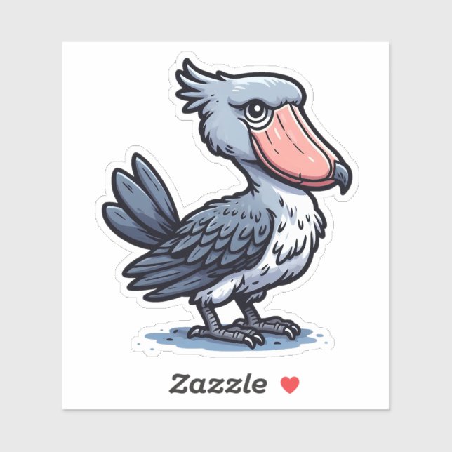 Shoebill bird Custom-Cut Vinyl Sticker (Sheet)