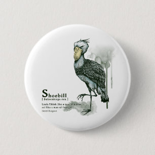 shoebill - ink 2 inch round button