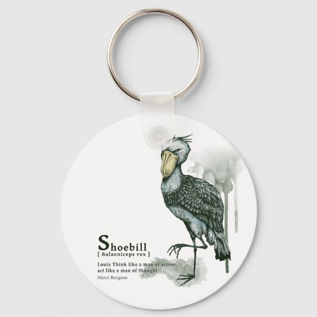 shoebill - ink keychain (Front)