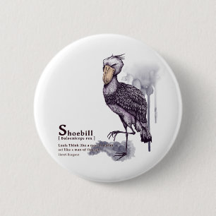 shoebill - plum 2 inch round button