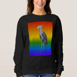 Shoebill Rainbow Blue Jay Cardinal Birdwatcher Div Sweatshirt