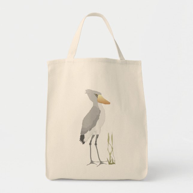Shoebill Stork Grocery Tote Bag (Front)