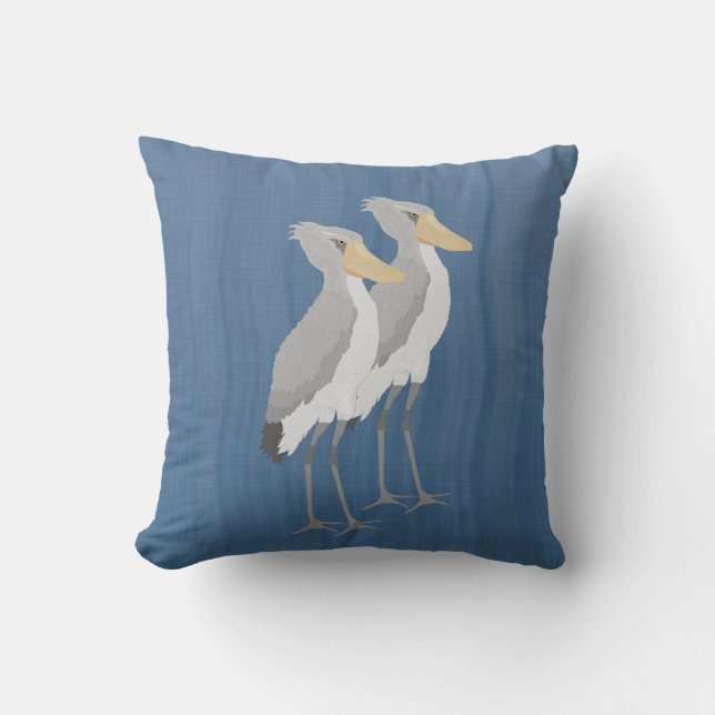 Shoebill Stork Throw Pillow (Front)