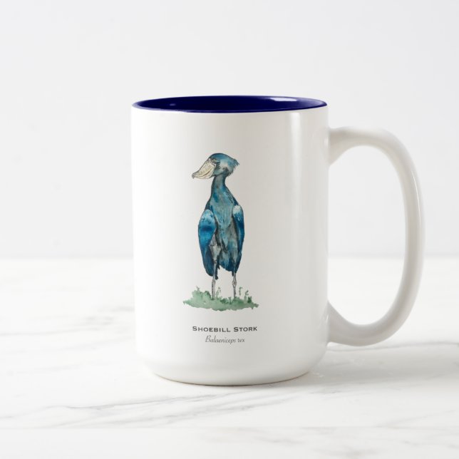 Shoebill Stork Two-Tone Coffee Mug (Right)