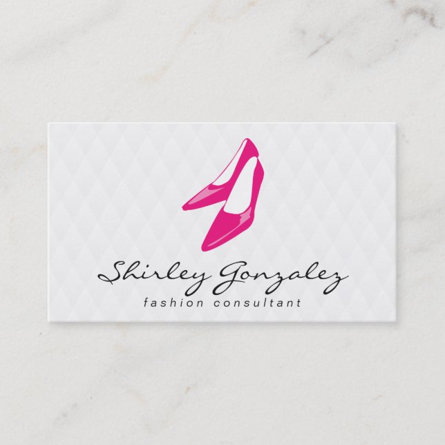 Shoes (hot pink) business card (Front)