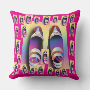 Shoes + Hot Pink Throw Pillow
