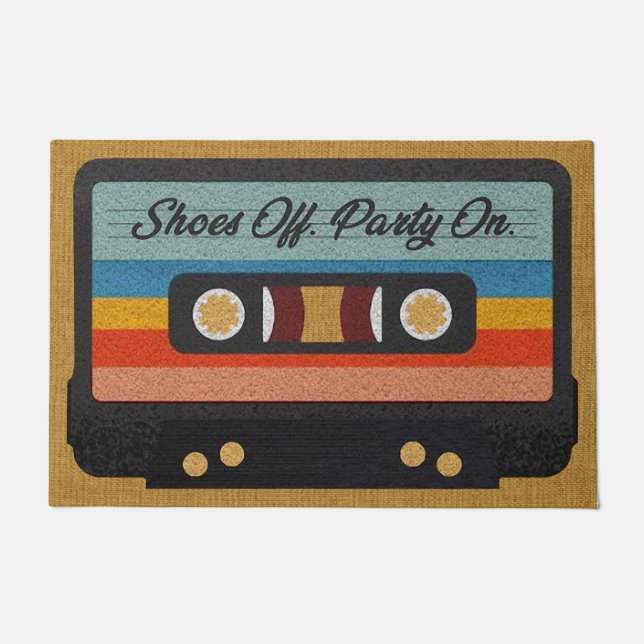 Shoes Off Party On Rug, Home Lover Doormat (Front)