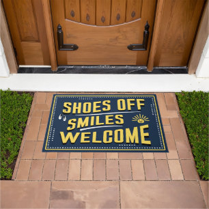 Shoes Off, Smiles Welcome - Friendly greeting Doormat