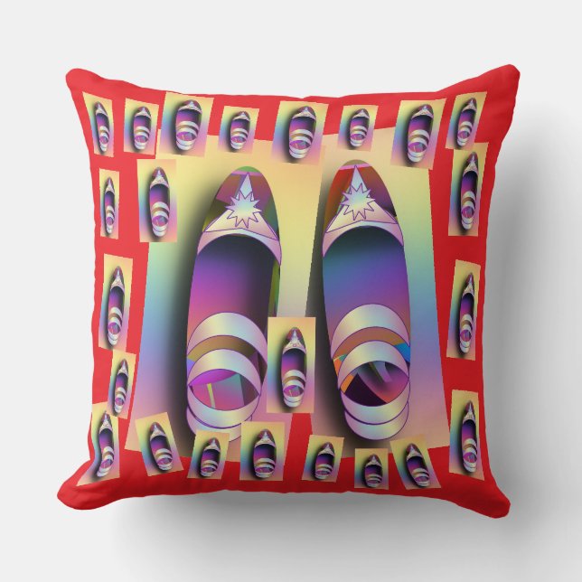 Shoes + Red  Throw Pillow (Front)